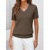 imageANRABESS Women Wool Blend Sweater Summer 2025 Short Sleeve V Neck Pullover Top Business Casual Outfit Beach Vacation ClothesBrown