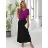 imageANRABESS Women Wool Blend Sweater Summer 2025 Short Sleeve V Neck Pullover Top Business Casual Outfit Beach Vacation ClothesDeep Hot Pink