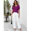 imageANRABESS Women Wool Blend Sweater Summer 2025 Short Sleeve V Neck Pullover Top Business Casual Outfit Beach Vacation ClothesDeep Hot Pink