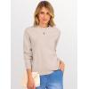 imageANRABESS Womens 2025 Fall Crewneck Long Sleeve Sweaters TopAlmond
