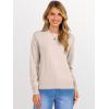 imageANRABESS Womens 2025 Fall Crewneck Long Sleeve Sweaters TopAlmond