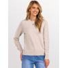 imageANRABESS Womens 2025 Fall Crewneck Long Sleeve Sweaters TopAlmond