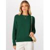 imageANRABESS Womens 2025 Fall Crewneck Long Sleeve Sweaters TopGreen