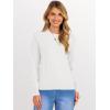 imageANRABESS Womens 2025 Fall Crewneck Long Sleeve Sweaters TopWhite