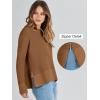 imageANRABESS Womens 2025 Fall Waffle Sweaters Long Sleeve Thumbhole Casual Knitted Side Zipper Pullover Sweaters TopCaramel