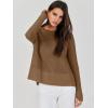 imageANRABESS Womens 2025 Fall Waffle Sweaters Long Sleeve Thumbhole Casual Knitted Side Zipper Pullover Sweaters TopCoffee