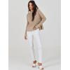 imageANRABESS Womens 2025 Fall Waffle Sweaters Long Sleeve Thumbhole Casual Knitted Side Zipper Pullover Sweaters TopKhaki