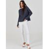 imageANRABESS Womens 2025 Fall Waffle Sweaters Long Sleeve Thumbhole Casual Knitted Side Zipper Pullover Sweaters TopNavy Blue