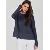 imageANRABESS Womens 2025 Fall Waffle Sweaters Long Sleeve Thumbhole Casual Knitted Side Zipper Pullover Sweaters TopNavy Blue