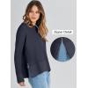 imageANRABESS Womens 2025 Fall Waffle Sweaters Long Sleeve Thumbhole Casual Knitted Side Zipper Pullover Sweaters TopNavy Blue