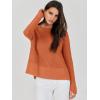 imageANRABESS Womens 2025 Fall Waffle Sweaters Long Sleeve Thumbhole Casual Knitted Side Zipper Pullover Sweaters TopRust