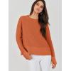 imageANRABESS Womens 2025 Fall Waffle Sweaters Long Sleeve Thumbhole Casual Knitted Side Zipper Pullover Sweaters TopRust