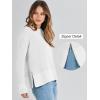 imageANRABESS Womens 2025 Fall Waffle Sweaters Long Sleeve Thumbhole Casual Knitted Side Zipper Pullover Sweaters TopWhite