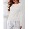 imageANRABESS Womens Long Sleeve Cable Knit Sweater Jumper Crewneck Pullover Soft Dressy Casual Tops Cute 2025 Fall Trendy OutfitsOff Cream White