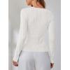 imageANRABESS Womens Long Sleeve Cable Knit Sweater Jumper Crewneck Pullover Soft Dressy Casual Tops Cute 2025 Fall Trendy OutfitsOff Cream White