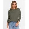 imageANRABESS Womens Long Sleeve Crewneck Casual Loose Side Button Knit Sweaters 2025 Trendy Fall Pullover Tops OutfitsOlive Green