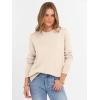 imageANRABESS Womens Long Sleeve Crewneck Casual Loose Side Button Knit Sweaters 2025 Trendy Fall Pullover Tops OutfitsYellow Apricot
