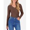 imageANRABESS Womens Long Sleeve Shirts V Neck Ribbed Knit Slim Fit Lightweight Sweater 2025 Fall Dressy Casual Travel Work TopsBrown