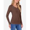 imageANRABESS Womens Long Sleeve Shirts V Neck Ribbed Knit Slim Fit Lightweight Sweater 2025 Fall Dressy Casual Travel Work TopsBrown