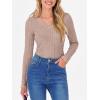 imageANRABESS Womens Long Sleeve Shirts V Neck Ribbed Knit Slim Fit Lightweight Sweater 2025 Fall Dressy Casual Travel Work TopsTan