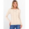 imageANRABESS Womens Long Sleeve Slim Fit Crewneck Lightweight Sweaters 2025 Fall Winter Basic Fitted Rib Knit Pullover TopsParchment