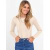 imageANRABESS Womens Long Sleeve Slim Fit Crewneck Lightweight Sweaters 2025 Fall Winter Basic Fitted Rib Knit Pullover TopsParchment