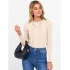 imageANRABESS Womens Long Sleeve Slim Fit Crewneck Lightweight Sweaters 2025 Fall Winter Basic Fitted Rib Knit Pullover TopsParchment