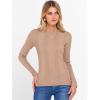 imageANRABESS Womens Long Sleeve Slim Fit Crewneck Lightweight Sweaters 2025 Fall Winter Basic Fitted Rib Knit Pullover TopsPeach Brown