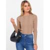 imageANRABESS Womens Long Sleeve Slim Fit Crewneck Lightweight Sweaters 2025 Fall Winter Basic Fitted Rib Knit Pullover TopsPeach Brown