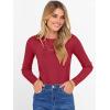 imageANRABESS Womens Long Sleeve Slim Fit Crewneck Lightweight Sweaters 2025 Fall Winter Basic Fitted Rib Knit Pullover TopsRed