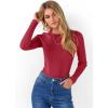 imageANRABESS Womens Long Sleeve Slim Fit Crewneck Lightweight Sweaters 2025 Fall Winter Basic Fitted Rib Knit Pullover TopsRed
