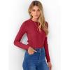 imageANRABESS Womens Long Sleeve Slim Fit Crewneck Lightweight Sweaters 2025 Fall Winter Basic Fitted Rib Knit Pullover TopsRed