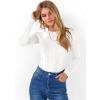 imageANRABESS Womens Long Sleeve Slim Fit Crewneck Lightweight Sweaters 2025 Fall Winter Basic Fitted Rib Knit Pullover TopsWhite