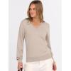 imageANRABESS Womens Long Sleeve V Neck Sweaters 2025 Fall Casual Classic Soft Loose Fit Basic Pullover Jumper TopAlmond