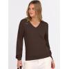 imageANRABESS Womens Long Sleeve V Neck Sweaters 2025 Fall Casual Classic Soft Loose Fit Basic Pullover Jumper TopCoffee