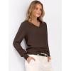 imageANRABESS Womens Long Sleeve V Neck Sweaters 2025 Fall Casual Classic Soft Loose Fit Basic Pullover Jumper TopCoffee