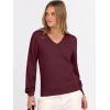 imageANRABESS Womens Long Sleeve V Neck Sweaters 2025 Fall Casual Classic Soft Loose Fit Basic Pullover Jumper TopDark Red
