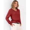 imageANRABESS Womens Long Sleeve V Neck Sweaters 2025 Fall Casual Classic Soft Loose Fit Basic Pullover Jumper TopRed