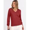 imageANRABESS Womens Long Sleeve V Neck Sweaters 2025 Fall Casual Classic Soft Loose Fit Basic Pullover Jumper TopRed