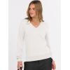 imageANRABESS Womens Long Sleeve V Neck Sweaters 2025 Fall Casual Classic Soft Loose Fit Basic Pullover Jumper TopWhite