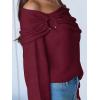 imageANRABESS Womens Off The Shoulder Sweater Long Sleeve Casual Loose 2025 Fall Pullover Sweaters TopsBerry Red