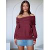 imageANRABESS Womens Off The Shoulder Sweater Long Sleeve Casual Loose 2025 Fall Pullover Sweaters TopsBerry Red