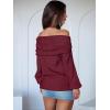imageANRABESS Womens Off The Shoulder Sweater Long Sleeve Casual Loose 2025 Fall Pullover Sweaters TopsBerry Red