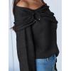 imageANRABESS Womens Off The Shoulder Sweater Long Sleeve Casual Loose 2025 Fall Pullover Sweaters TopsBlack