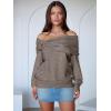 imageANRABESS Womens Off The Shoulder Sweater Long Sleeve Casual Loose 2025 Fall Pullover Sweaters TopsCamel