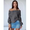 imageANRABESS Womens Off The Shoulder Sweater Long Sleeve Casual Loose 2025 Fall Pullover Sweaters TopsDeep Grey