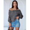 imageANRABESS Womens Off The Shoulder Sweater Long Sleeve Casual Loose 2025 Fall Pullover Sweaters TopsDeep Grey