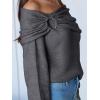 imageANRABESS Womens Off The Shoulder Sweater Long Sleeve Casual Loose 2025 Fall Pullover Sweaters TopsDeep Grey