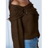 imageANRABESS Womens Off The Shoulder Sweater Long Sleeve Casual Loose 2025 Fall Pullover Sweaters TopsMocha