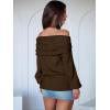 imageANRABESS Womens Off The Shoulder Sweater Long Sleeve Casual Loose 2025 Fall Pullover Sweaters TopsMocha